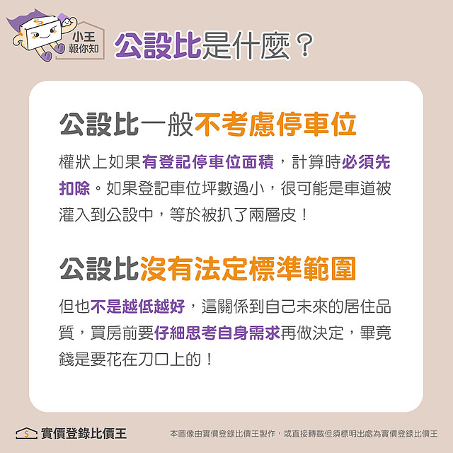 公設比一般不考慮停車位,而且沒有法定標準範圍|實價登錄比價王